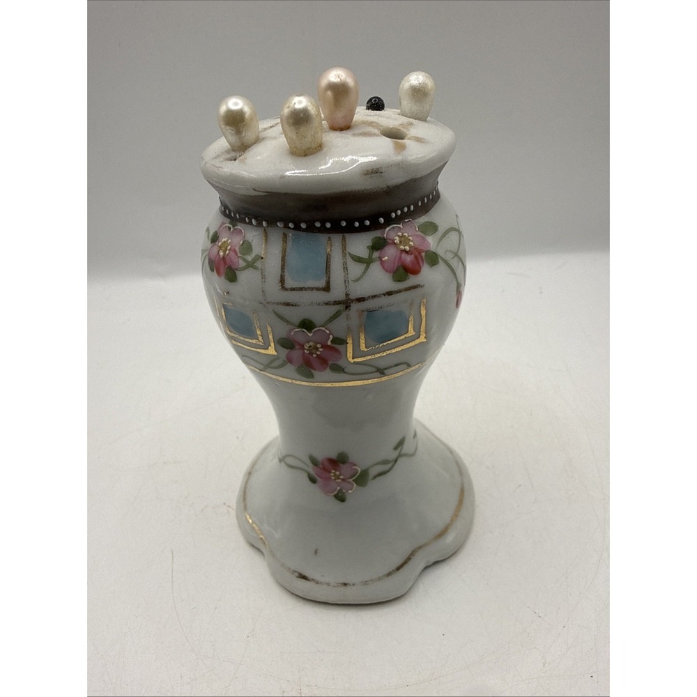 Vintage Porcelain Hand-Painted Haat Pin Holder Made in Japan with Hat Pins - Picture 2 of 12